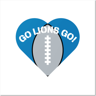 Heart Shaped Detroit Lions Posters and Art